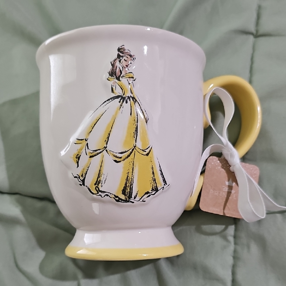 Rae Dunn Yellow and White Princess Mug